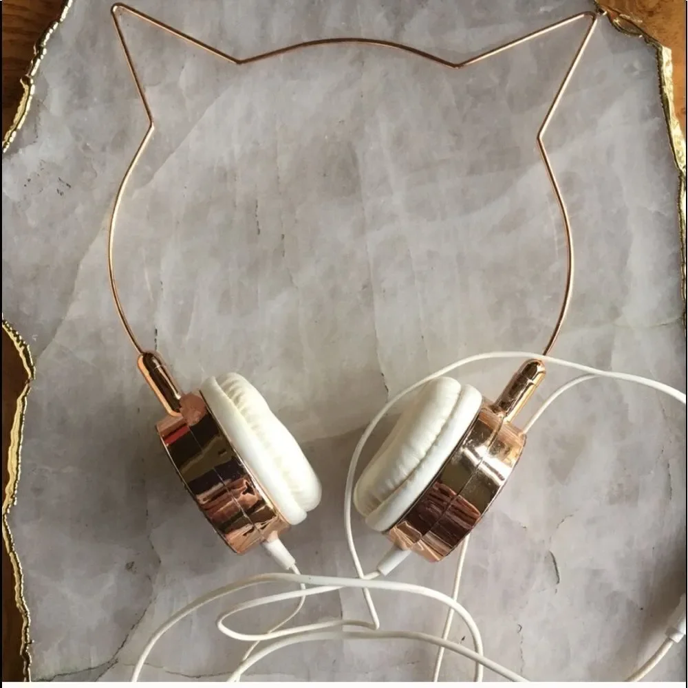 🐈‍⬛ 🎃 CRYSTAL ROSE Gold Cat Headphones!